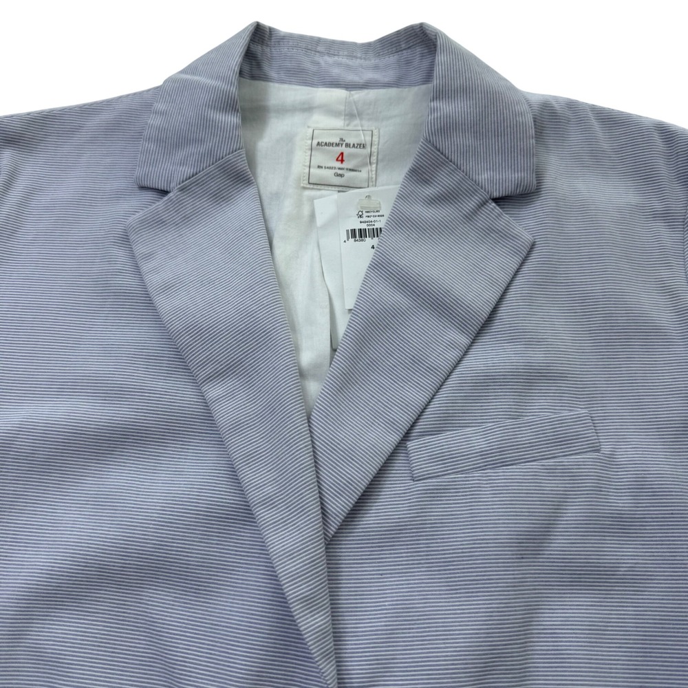 Gap Academy Classic Blazer Jacket Blue White Stripe Womens 4 - Picture 3 of 12